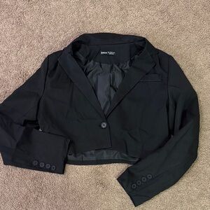 Black Women's Cropped Blazer